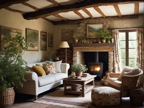 sitting room,country cottage,highgrove,inglenook,fireplaces,fireplace,provencal life,claverton,wooden beams,home interior,fire place,trerice in cornwall,chimneypiece,living room,cosier,livingroom,hameau,interior decor,cotswolds,lalanne,Conceptual Art,Oil color,Oil Color 01