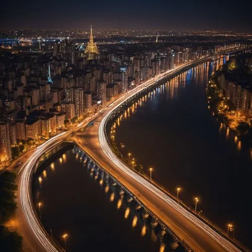 chongqing,guangzhou,nanjing,chengdu,han river,city at night,city highway,bucuresti,light trail,zhangzhou,tianjin,guiyang,huangpu river,danube bridge,kyiv,bucharest,city lights,yangxian,seine,light trails,Photography,General,Cinematic