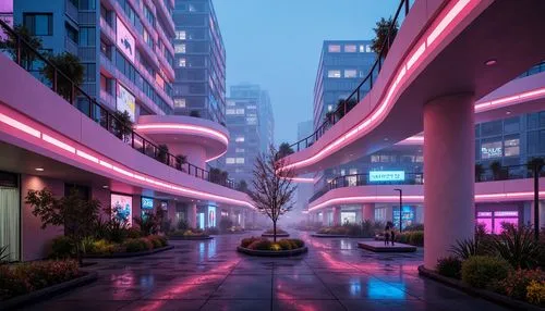 guangzhou,luxehills,bahru,colored lights,miami,biopolis,aesthetic,condos,microdistrict,hkmiami,hypermodern,noncorporate,vapor,neon arrows,urban,bgc,apartment complex,colorful city,vdara,shanghai