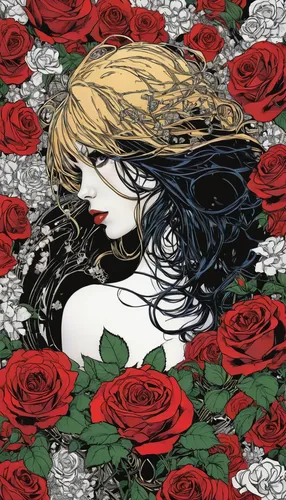 seerose,the sleeping rose,black rose,sleeping rose,with roses,roses,way of the roses,scent of roses,red roses,red rose,winter rose,fallen petals,sugar roses,rosebushes,rosa ' amber cover,rose order,porcelain rose,rose flower illustration,ground rose,rose bloom,Illustration,American Style,American Style 06