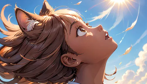 looking up,summer crown,sun,bright sun,sky,sun god,rays of the sun,sol,summer sky,violet evergarden,sun ray,ear of the wind,sunrays,sunray,sun rays,golden crown,sunlight,sun shine,sun head,sunshine,Anime,Anime,General