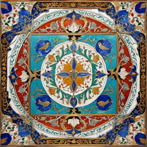 kaleidoscope,kaleidoscope website,kaleidoscope art,spanish tile,mandala,kaleidoscopic,floral ornament,ceramic tile,circular ornament,islamic pattern,arabesque,ottoman,tile,motifs of blue stars,art nouveau frame,ceramic floor tile,ceiling,moroccan pattern,art nouveau design,persian architecture,Illustration,Realistic Fantasy,Realistic Fantasy 43