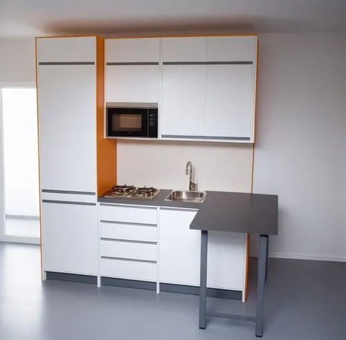 agile and nice environment for a new colorful bed and breakfast a service kitchen with minimal accessories and doors with groove without handles all the spaces are designed in a coherent way to give p