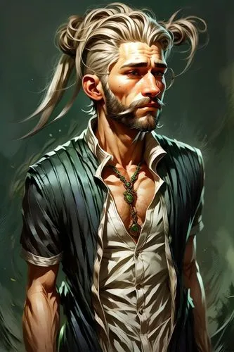 male elf,male character,wind warrior,xing yi quan,the wanderer,fantasy portrait,pirate,wood elf,witcher,poseidon god face,haighlander,elven,merchant,yi sun sin,bard,rune,shen,game illustration,konstantin bow,wuchang