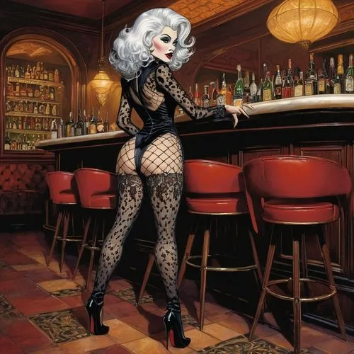 barmaid,bartender,burlesques,pin ups,bartending,marylin,Illustration,American Style,American Style 07