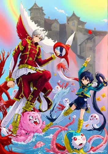 an image of some sort of artwork that is,valentine banner,gintama,vongola,dragon slayers,easter banner,inuyasha,Anime,Anime,Traditional