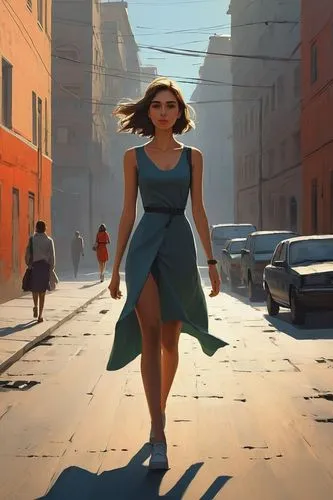 girl walking away,woman walking,girl in a long dress,pedestrian,a girl in a dress,a pedestrian,sci fiction illustration,little girl in wind,female runner,girl in a long dress from the back,street scene,cg artwork,girl in a historic way,la violetta,world digital painting,sprint woman,the girl at the station,pedestrians,girl in a long,cinderella,Conceptual Art,Sci-Fi,Sci-Fi 07