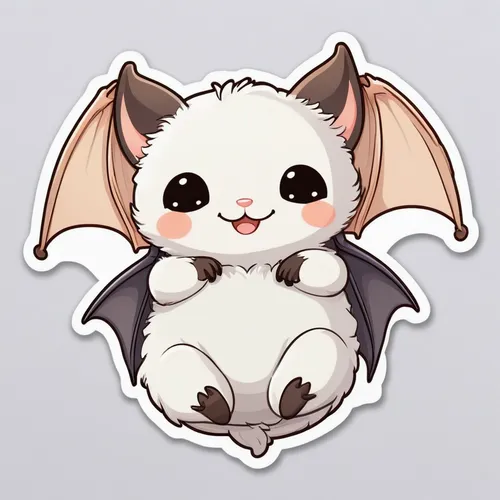 hanging bat,tropical bat,bats,vampire bat,aye-aye,bat smiley,bat,mouse eared bat,fruit bat,sugar glider,little red flying fox,little brown myotis,animal stickers,megabat,clipart sticker,flying fox,lab mouse icon,kawaii patches,sticker,big brown bat,Illustration,Japanese style,Japanese Style 01