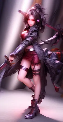 3d figure,blood maple,kotobukiya,vax figure,game figure,raven sculpture,3d crow,swordswoman,haunebu,doll figure,3d render,figurines,kenjutsu,angel figure,kayano,llenn,figure skating,cloth doll,3d model,twirling