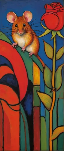 dormouse,field mouse,musical rodent,year of the rat,trollius of the community,rodentia icons,wood mouse,meadow jumping mouse,color rat,vintage mice,glass painting,mousetrap,ratatouille,mice,rodents,mouse,rat na,bush rat,white footed mice,whimsical animals,Art,Artistic Painting,Artistic Painting 36