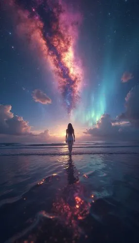 astral traveler,dreamscape,universe,the endless sea,epic sky,dreamscapes,Photography,General,Realistic