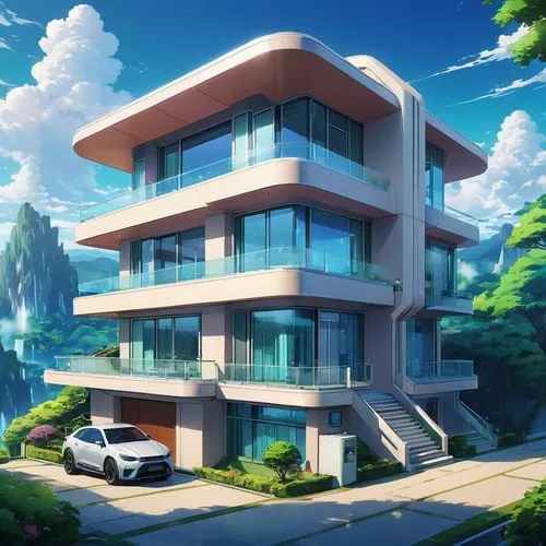 sky apartment,modern house,residential,apartment complex,luxury property,aqua studio,apartment building,apartment house,apartments,an apartment,house by the water,private house,shared apartment,modern architecture,apartment block,beautiful home,cubic house,real-estate,holiday complex,residential property,Illustration,Japanese style,Japanese Style 03