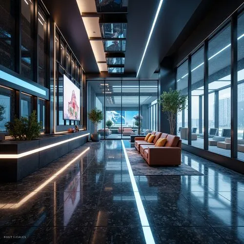 penthouses,lobby,hotel lobby,glass wall,interior modern design,hallway,sathorn,luxury home interior,modern decor,ambient lights,hallway space,modern office,groundfloor,concierge,atriums,contemporary decor,3d rendering,interior design,corridors,modern living room