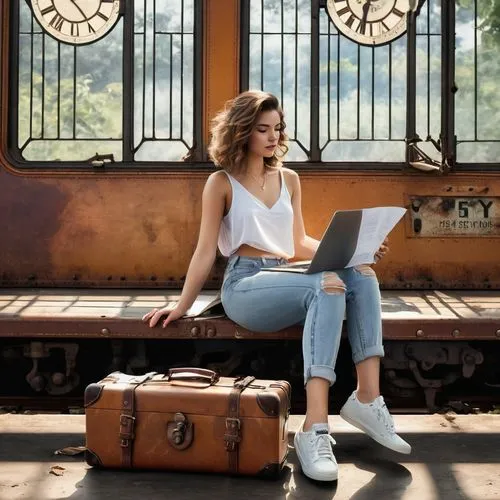 travel woman,the girl at the station,online path travel,leather suitcase,queensland rail,travel insurance,girl studying,laptop bag,blonde woman reading a newspaper,train compartment,train of thought,travel bag,luggage and bags,correspondence courses,do you travel,train seats,to travel,train ride,travel essentials,suitcase,Illustration,Vector,Vector 18