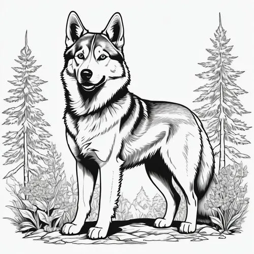 canidae,graywolf,dog illustration,aleu,canis lupus,wolfdog,Illustration,Black and White,Black and White 23