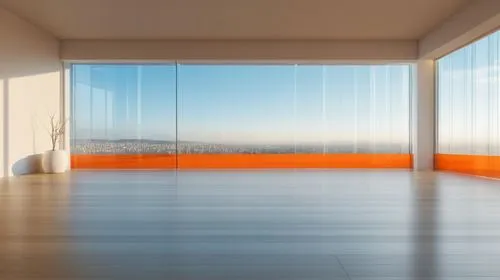 glass curtains with city landscape and orange basement,a empty room with large windows and a vase,blur office background,electrochromic,glass wall,search interior solutions,window curtain,structural g