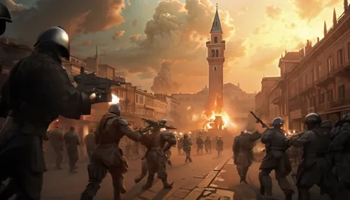 smooth motion,some soldiers on a city street near a tall building,theed,malazan,conclave,varsavsky,partizan,constantinople