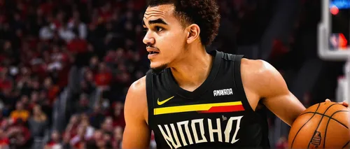 Describe Trae Young's skillset and playing style.,knauel,riley one-point-five,riley two-point-six,nba,basketball player,ros,dame’s rocket,basketball,rockets,nets,rudy,botargo,assist,headband,nikola,ca