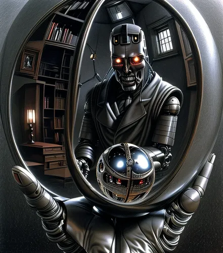 cybernetics,sci fiction illustration,doctor doom,metal toys,science fiction,random access memory,endoskeleton,science-fiction,sci fi,theoretician physician,clockmaker,robot icon,watchmaker,book electronic,droid,sci-fi,sci - fi,chrome steel,magneto-optical disk,robotic