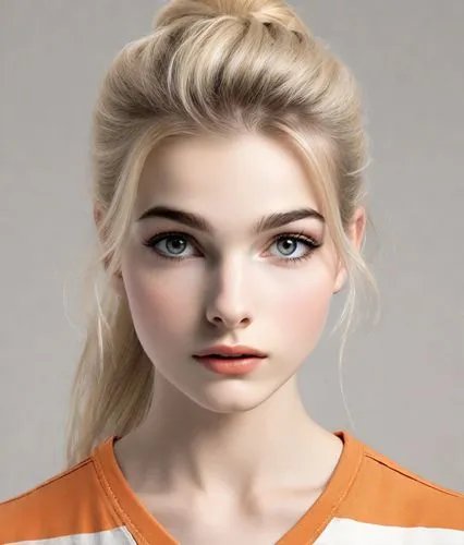 natural cosmetic,realdoll,girl portrait,doll's facial features,blond girl,blonde girl,blonde woman,retouching,orange,clementine,orange color,young woman,cosmetic,portrait of a girl,female model,fashion vector,beautiful young woman,pale,portrait background,natural color,Digital Art,Line Art