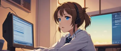 girl at the computer,yui hirasawa k-on,computer,computer monitor,in a working environment,girl studying,monitor,computer program,cpu,computer graphics,personal computer,anime 3d,desktop computer,computer problem,computer screen,computer freak,night administrator,office worker,animator,computer game,Conceptual Art,Daily,Daily 03