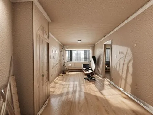 hallway space,hallway,3d rendering,walk-in closet,an apartment,apartment,shared apartment,japanese-style room,room divider,daylighting,inverted cottage,wood floor,modern room,core renovation,corridor,hardwood floors,bedroom,home interior,wooden floor,sky apartment