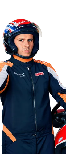 ascar, racing driver, helmet, sunglasses, racing suit, gloves, holding steering wheel, intense facial expression, leaning forward, sporty pose, dynamic lighting, shallow depth of field, warm color ton