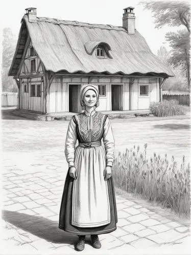 folk costume,puszta,russian folk style,zwartnek arassari,woman house,bucovina,girl in a historic way,tasmiarka,balalaika,housekeeper,houttuynia,jaśminowiec,bornholmer margeriten,lapponian herder,game illustration,sreberka,woman holding pie,traditional costume,girl in the kitchen,female worker,Illustration,Black and White,Black and White 30