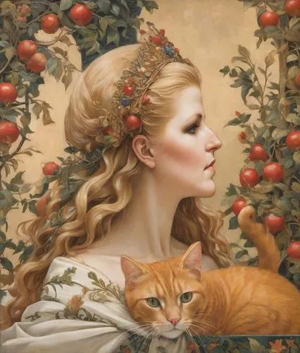 emile vernon,heatherley,pacher,savickas,red tabby,vintage cats,Digital Art,Impressionism