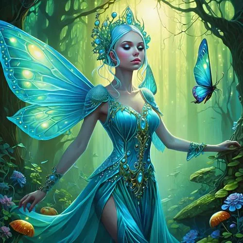 faerie,fairy peacock,blue enchantress,faery,blue butterflies,fairy queen,vanessa (butterfly),aurora butterfly,fairy forest,rosa 'the fairy,flower fairy,fairy,garden fairy,butterfly background,fae,fantasy picture,julia butterfly,water nymph,fantasy art,fantasy portrait,Photography,General,Realistic