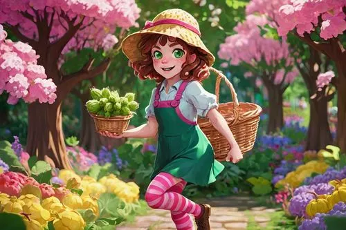 spring background,picking flowers,girl picking flowers,girl in flowers,flower delivery,flowers in basket,flower basket,holding flowers,springtime background,flora,gardener,fiori,picking vegetables in early spring,garden pot,spring pancake,gardening,girl in the garden,tulip festival,flower background,potted flowers,Conceptual Art,Fantasy,Fantasy 26