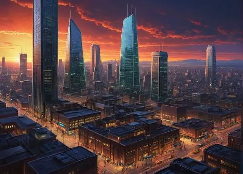 schuitema,schuiten,cybercity,coruscant,skyscrapers,cybertown,supertall,megapolis,cityscape,megacities,metropolis,megalopolis,skyscraper town,varsavsky,futuristic landscape,highrises,shanghai,urban towers,skyscraping,sedensky,Illustration,Retro,Retro 14