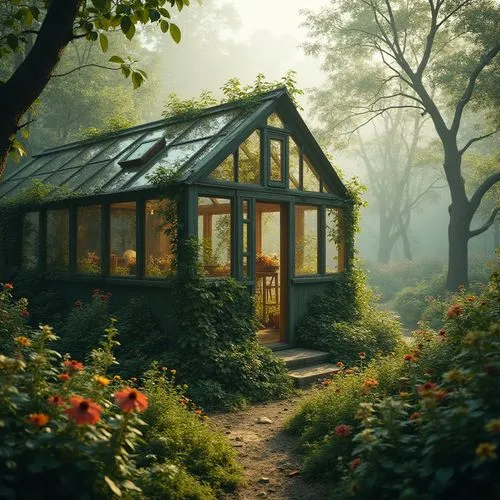 house in the forest,summer cottage,forest house,sunroom,greenhouse,garden shed,conservatory,small cabin,summerhouse,cottage,home landscape,summer house,cabin,the cabin in the mountains,little house,conservatories,beautiful home,small house,country cottage,dacha,Photography,General,Realistic