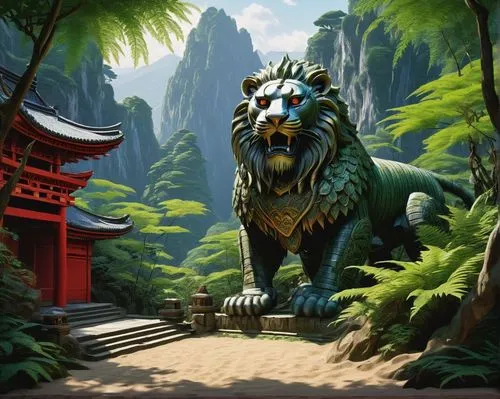 asian tiger,forest king lion,tigers nest,rakshasa,guangzhao,zhuan,taoism,rongfeng,pangu,jiwan,zunghar,a tiger,qingxi,qingchen,wuhuan,tianxia,jinchuan,wuzhong,king of the jungle,siyuan,Art,Artistic Painting,Artistic Painting 04