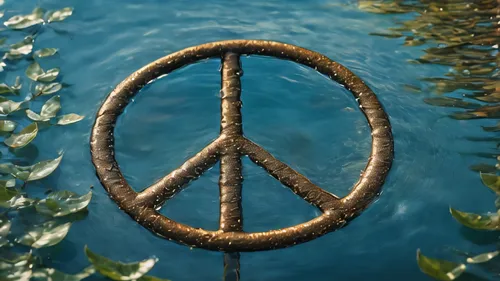 The peace symbol with water around.
,peace symbols,peace sign,peace,nautical banner,island chain,zen,balanced pebbles,metal rust,steam icon,anchor,ecological,merc,swim ring,seamless texture,peace rose