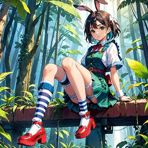 suzumiya,arrietty,yuhina,cottontail,ibuki,mountain cottontail,kururi,anime japanese clothing,kaban,tsukiko,cottontails,asahina,mikuru asahina,forest background,spring background,touhou,shigure,tsugumi,shumeiko,ushio,Anime,Anime,Realistic