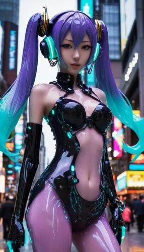 hatsune miku,xenosaga,morrigan,mikuriya,mmd,hatsune,Conceptual Art,Sci-Fi,Sci-Fi 09