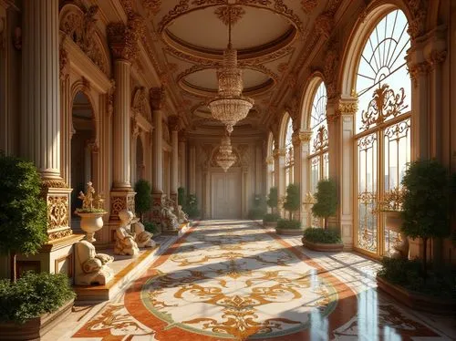 orangerie,versailles,ornate room,conservatory,orangery,marble palace,cochere,palaces,louvre,enfilade,baroque,royal interior,ritzau,europe palace,venaria,hallway,venetian,neoclassical,palazzo,hermitage,Photography,General,Realistic