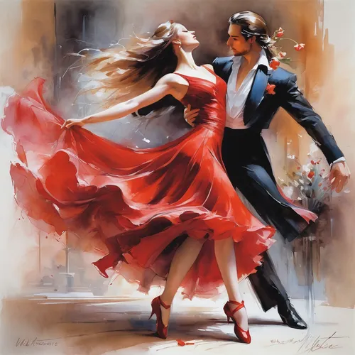 latin dance,ballroom dance,salsa dance,dancing couple,dancesport,love dance,waltz,dancers,dance,argentinian tango,flamenco,dancing,valse music,dance with canvases,tango argentino,to dance,tango,dancing shoes,man in red dress,ice dancing,Conceptual Art,Oil color,Oil Color 03