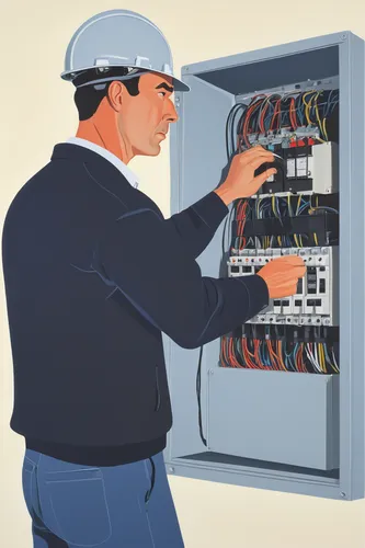 A frustrated electrician troubleshooting an electrical panel malfunction.,electrical contractor,electrical installation,switchboard operator,electrical planning,electrical supply,networking cables,net