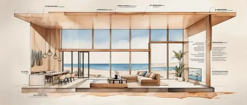 habitaciones,snohetta,dunes house,beach house,fenestration,daylighting,Unique,Design,Infographics