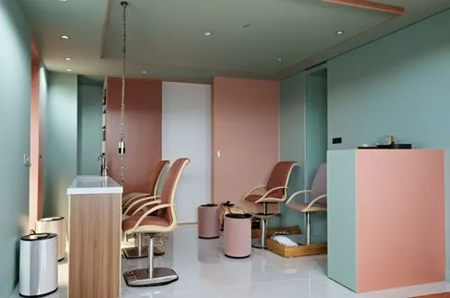 some chairs are lined up by the wall,treatment room,therapy room,beauty room,doctor's room,periodontist,examination room,Photography,General,Realistic