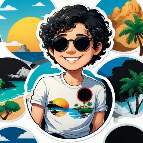 summer icons,flat blogger icon,vector illustration,vector art,ayrton senna,vector graphic,wpap,blogger icon,skype icon,edit icon,soundcloud icon,youtube icon,beach background,kids illustration,print on t-shirt,sachin tendulkar,tropics,airbnb icon,summer background,surfer,Unique,Design,Sticker