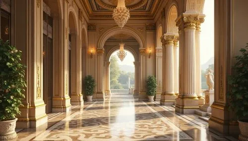 corridor,hallway,hall of the fallen,palaces,theed,corridors,marble palace,grandeur,europe palace,ballroom,pillars,ritzau,royal interior,palladianism,enfilade,alhambra,hallway space,ornate room,columns,entrance hall,Photography,General,Realistic