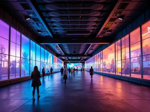 colorful light,photokina,schiphol,moving walkway,schipol,vnukovo,heathrow,skyways,colored lights,vivid sydney,potsdamer platz,flughafen,aeroport,hafencity,berlin brandenburg airport,worldport,skybridge,train station passage,trainshed,skywalk