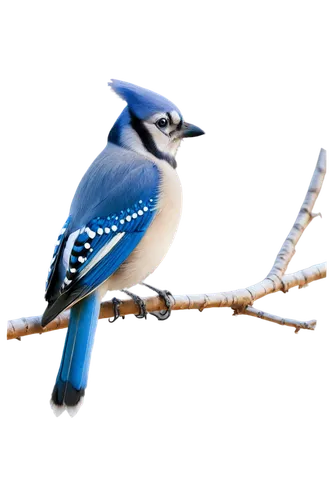 Blue jay bird, vibrant feathers, white belly, black necklace, blue crest, sharp beak, bright eyes, perched on branch, morning light, soft focus, shallow depth of field, warm color tone.,the blue jay s