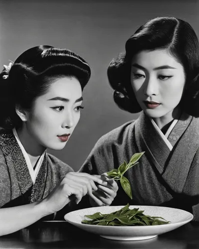 soba,wakame,chuka wakame,edamame,green soybeans,ikebana,japanese culture,soba noodles,korean royal court cuisine,wasabi,kombu,korean culture,1940 women,japanese cuisine,udon,vintage asian,japanese tea,gyokuro,shishamo,japanese noodles,Photography,Black and white photography,Black and White Photography 11