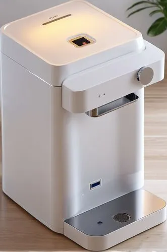 This is an electric water dispenser with a switch button on the top and a water tray on the top,Overall simple and elegant, the product style is close to high-end business style,dehumidifier,laserjet,