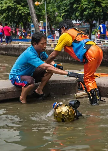 rescue workers,rescue service,monopod fisherman,water transportation,water police,chemical disaster exercise,dry suit,diving equipment,dragonboat,helping hands,floating market,jakarta,emergency tow vessel,aquanaut,rescue,rescuers,orang utan,people fishing,hanoi,dragon boat,Illustration,Realistic Fantasy,Realistic Fantasy 38