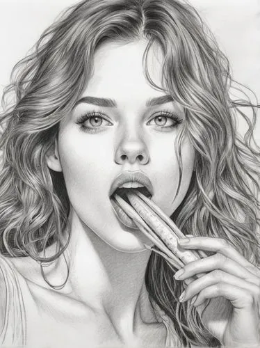 pencil drawings,pencil art,pencil drawing,smoking girl,charcoal pencil,pencil,Illustration,Black and White,Black and White 30